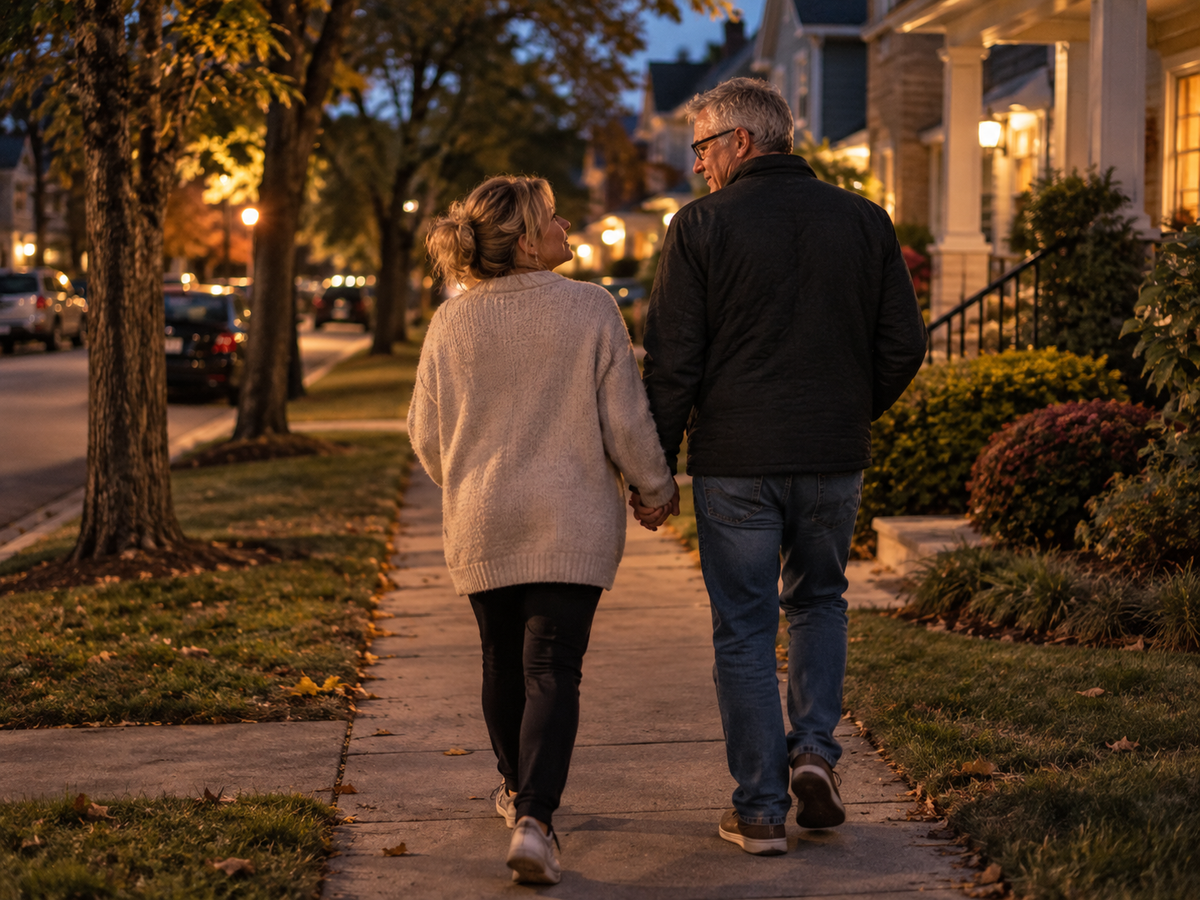 A mature couple spending a relaxed everyday moment together